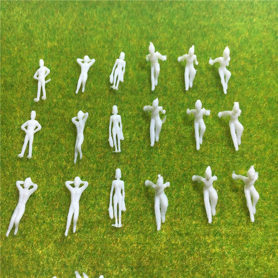 100pcs 1:50 1:75 1:100 1:150 1.2cm-3.6cm High Quality White Architectural Scale Models Swimming Figures