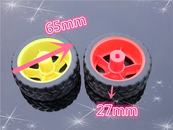 

1pcs/lot K352B 65mm Diameter Toy Car Rubber Tire TT Robot Deceleration Motor Wheel DIY Car Sell At A Loss USA Belarus Ukraine