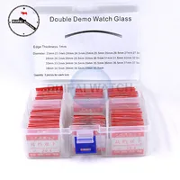 108 unids/lote de cristal de reloj de doble cúpula, diámetro Mineral redondo 23mm ~ 40,5mm, piezas de repuesto de cristal de reloj curvo Daul para relojeros