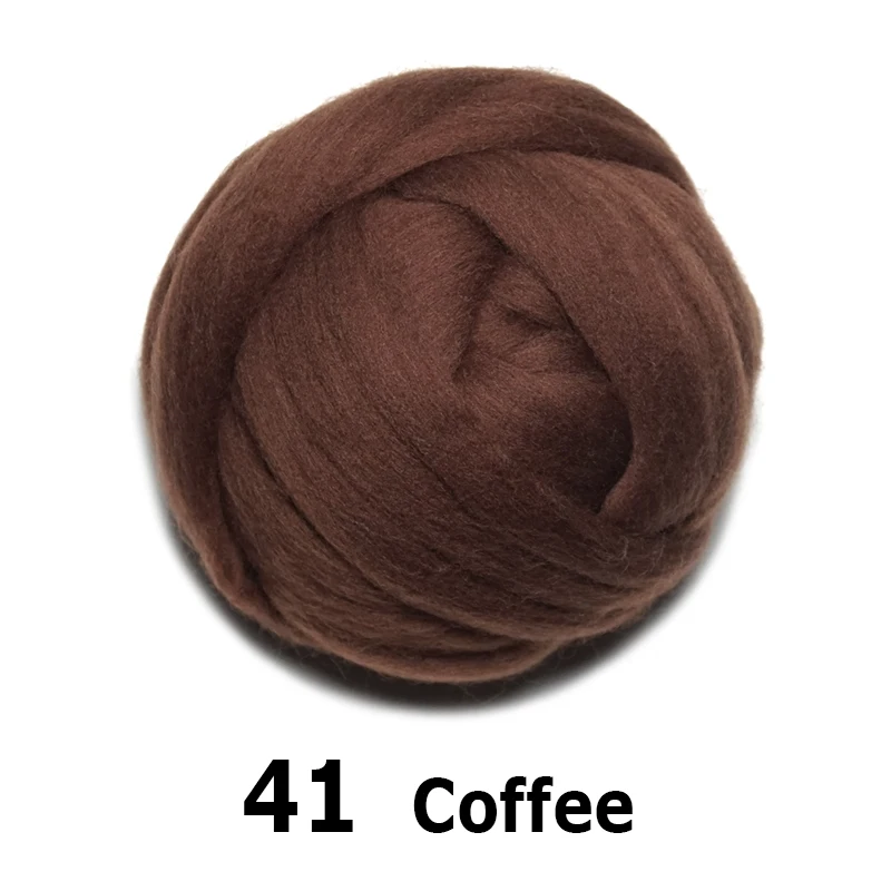 handmade Wool Felt for felting 50g Coffee  Perfect in Needle Felt 41#