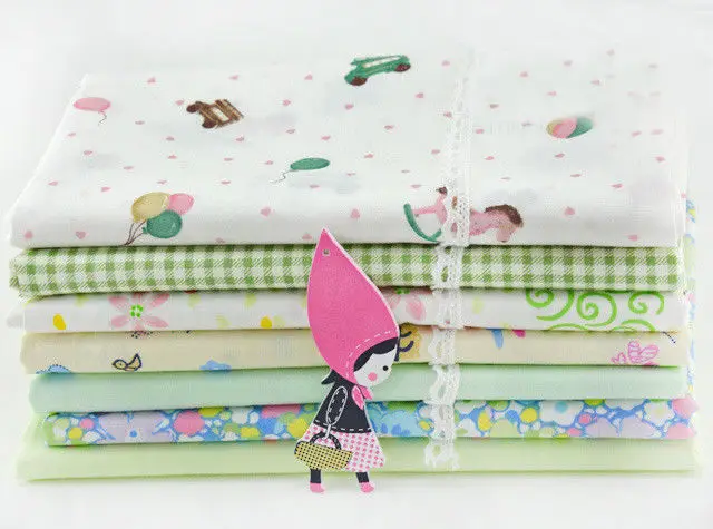 [wamami] 7pcs DIY Cotton Twill Fabric Patchwork Craft Accessory 50*50cm For BJD Doll