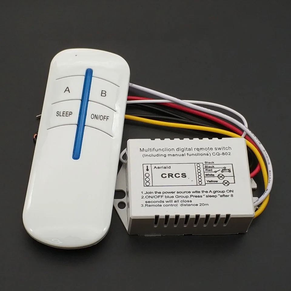 2 Way ON/OFF 220V Wireless Remote Control Switch Lamp Two- Way Remote Control Switch Receiver Transmitter 220 V