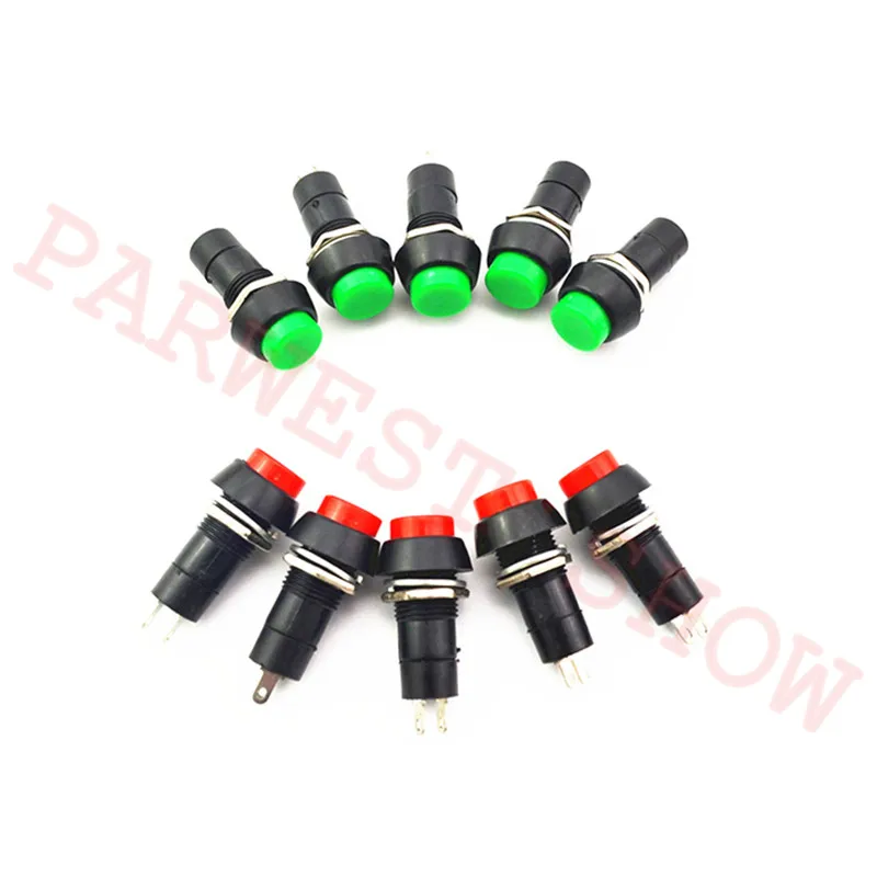 10pcs / lot 12mm Push Button Switch Momentary 2 Terminals SPST Button 12V 2Pin Switch for Arcade Game Machine