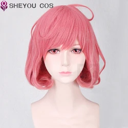 Anime Noragami Ebisu Kofuku Wigs Cosplay Costume Women Girl Short Pink Curly Hair Heat Resistant Cosplay Costumes Wig + Wig Cap