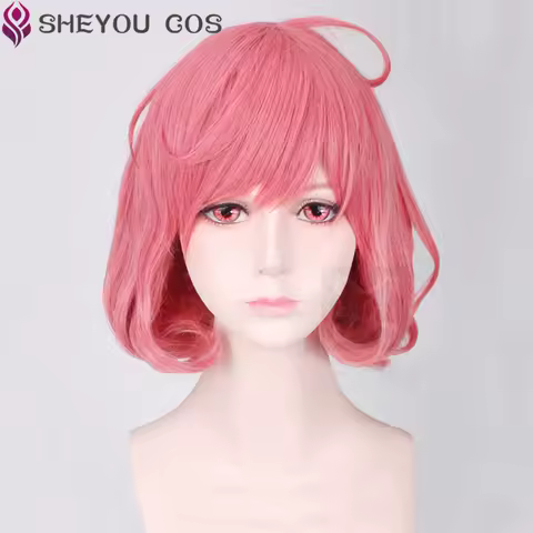 Anime Noragami Ebisu Kofuku Wigs Cosplay Costume Women Girl Short Pink Curly Hair Heat Resistant Cosplay Costumes Wig + Wig Cap