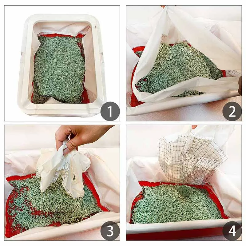 10 Pcs Reusable Cat Feces Filter Net Cats Sifting Litter Tray Liners Elastic Litter Box Liners LBShipping