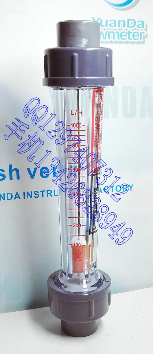 

Float liquid flowmeter water flow meter 100-1000L/h LZS-15 plastic pipe socket 20mm diameter