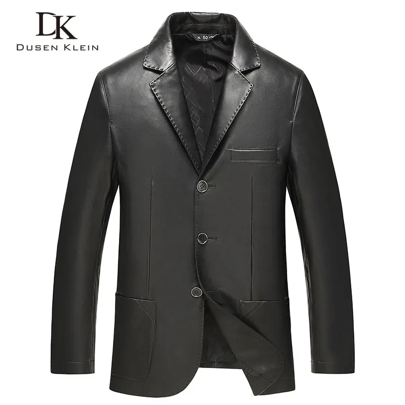 

Dusen Klein Men Genuine Leather Suit Jacket Sheepskin Coat Slim/Casual/Black 71J8826