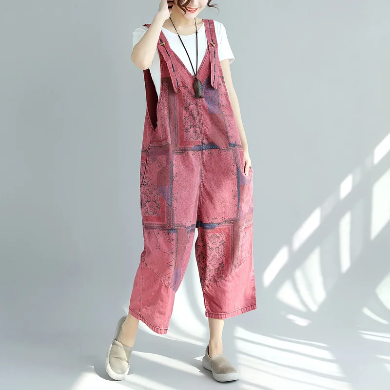 Baggy Jeans Jumpsuits Women Boyfriend Low Drop Crotch Denim Overalls Thin Hip hop Wide Leg Harem Trousers Large Size Rompers 01