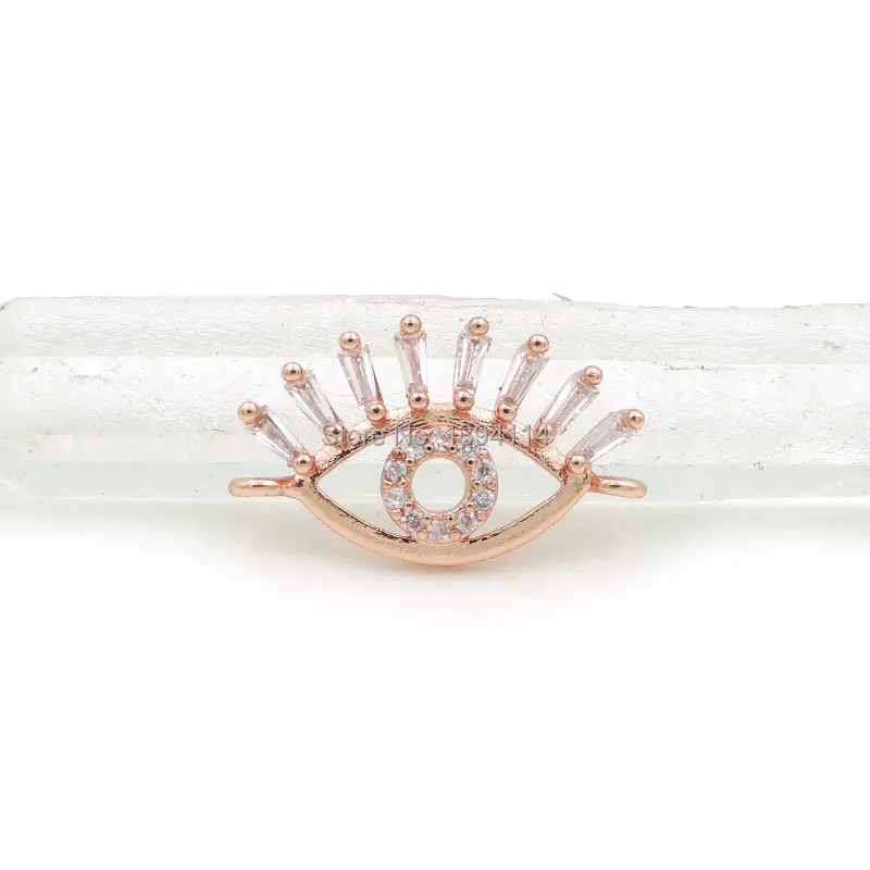 20*11*2mm Micro Pave Clear CZ Piercing Eye Connector nadaje się dla kobiet jako akcesoria do bransoletek DIY
