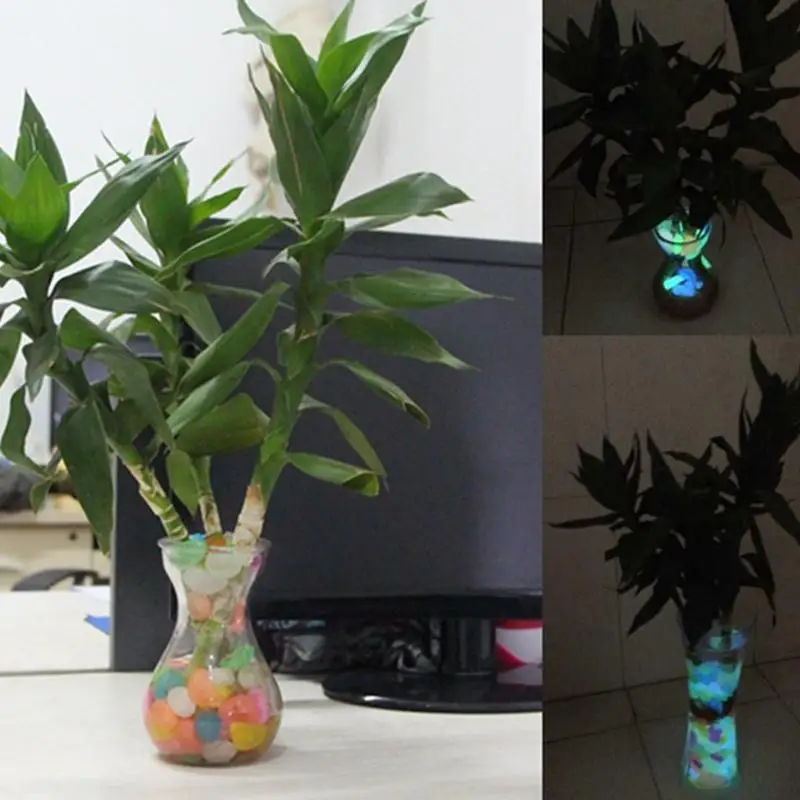 Garden Luminous Glowing Stone Pebble (Green Blue Orange Purple Each Color ) Garden Decoration 200PCS /100PCS/50PCS