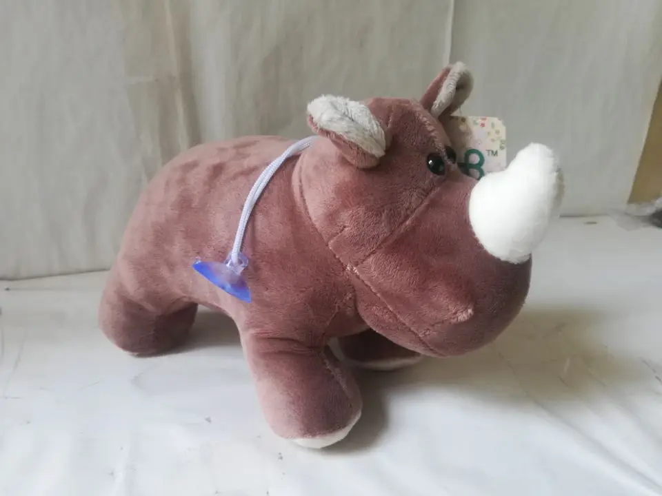 about 25cm cute cartoon gray rhinoceros plush toy soft doll kid's toy birthday gift b1542