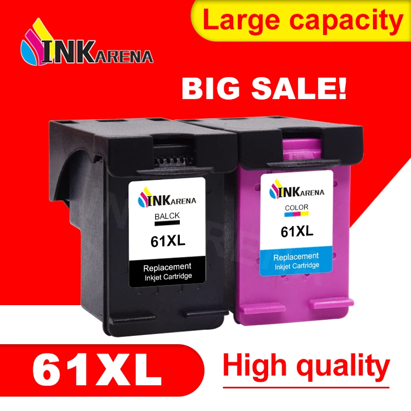 

INKARENA 61XL Ink Cartridges Replacement For HP 61 Deskjet 1000 1010 1510 2050 2540 3050 Envy 4500 4504 5530 Inkjet Printer