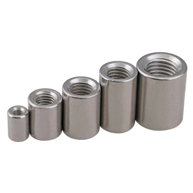 5pcs/ 2pcs Coupling Nut M3 M4 M5 M6 M8 M10 Extend long round coupling nut 304 stainless steel Lead Screw Connection Nut