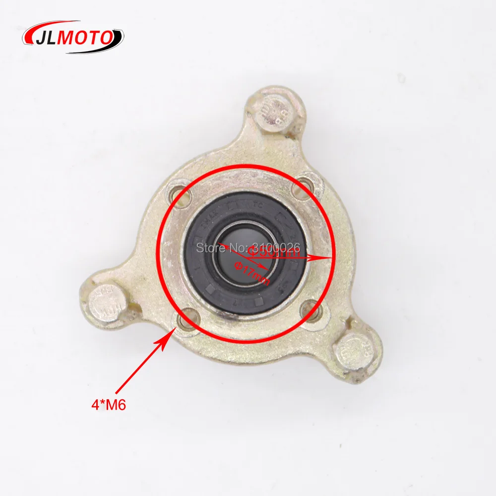 Front 17mm 3 Stud Brake Disc Wheel Hub Fit For 49cc 50cc 110cc 125cc 6 7 8 Inch wheel Go Kart Buggy Karting ATV Quad Bike Parts