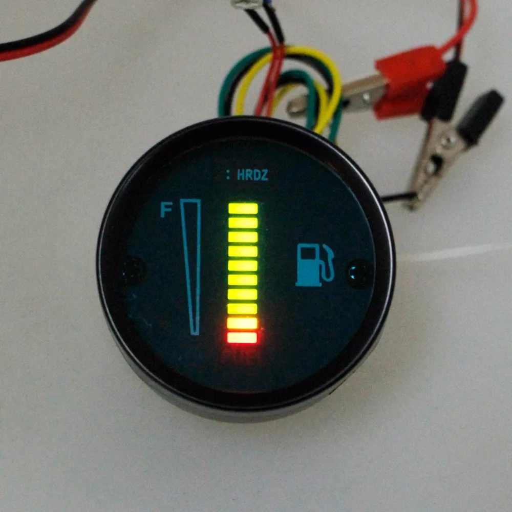 2" 52mm DC 12V Universal Adjustable Auto Car Motorcycle Fuel Level Meter Gauge Blue/Green 8 LED Light Display Fuel view 3