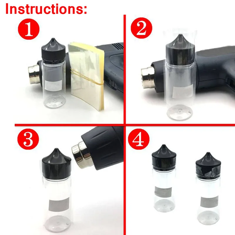 200pcs Clear PVC Heat Shrink Wrap Film for 15ml 30ml 50ml 60ml 100ml 120ml Bottle Shrink Film Shrink Seal