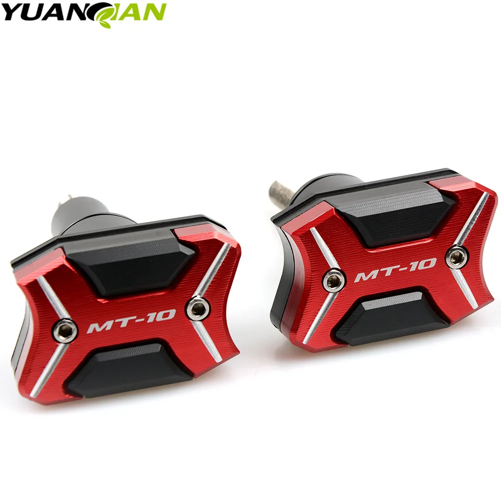 مع "MT-10" شعار دراجة نارية CNC تحطم سادة إطار المنزلق حماية الحرس لياماها MT-10 MT10 MT 10 2016 16 #4