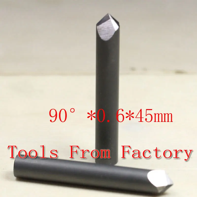 90degree 0.6mm Tip 45mm Length CNC Stone Material Carving Cutting Knife Diamond Cutting Tools Rectangular Lettering Knife