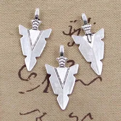 12pcs Charms Indian Arrowhead Dagger 28x15mm Antique Making Pendant fit,Vintage Tibetan Bronze Silver color,DIY Handmade Jewelry