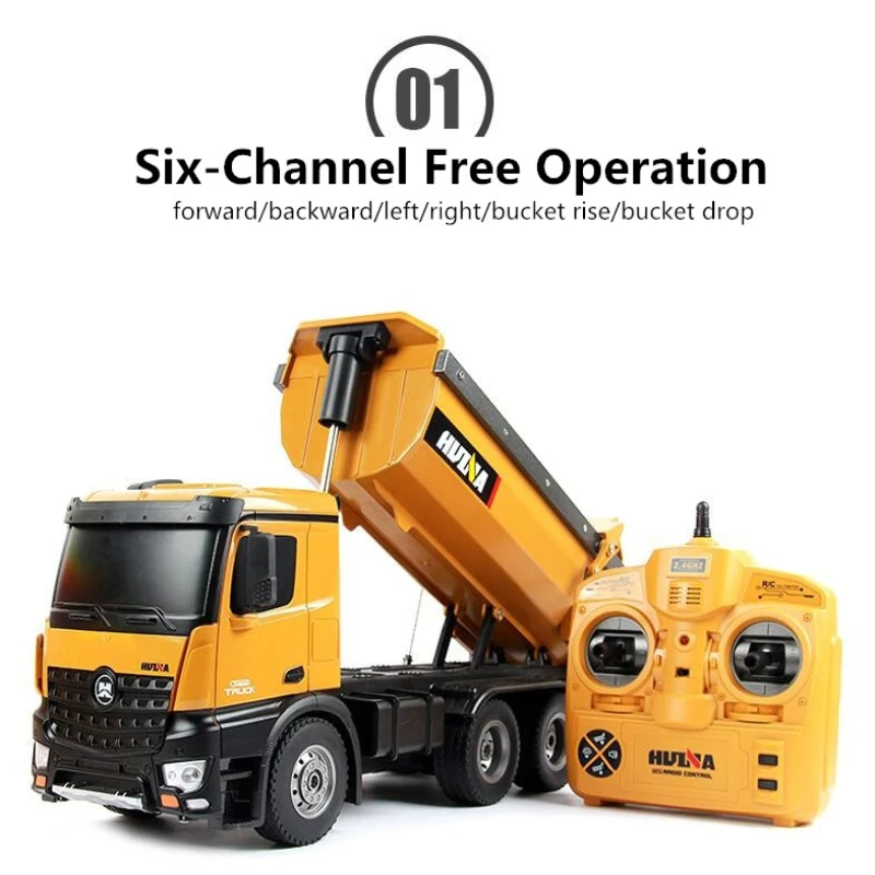 New Boy Electric RC Truck Toy 1:14 10CH 2.4G Free Lift Wireless Remote Control Bucket Dump Machineshop Truck With Sound Lighting