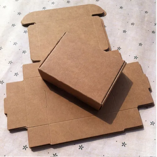 

8*6*2.2cm 100Pcs/Lot Jewelry DIY Soap Retro Kraft Paper Gift Packing Boxes 3.14"x2.36"x0.86" Candy Brown Craft Paper Party Box