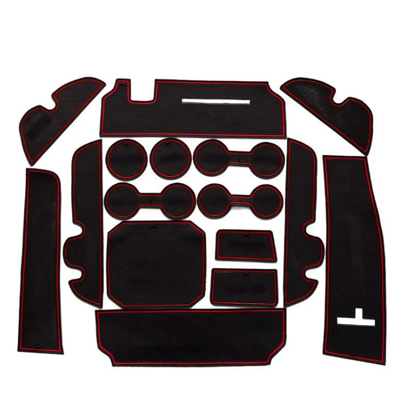 15pcs Anti-Slip Rubber Cup Cushion Door Groove Mat for Toyota Highlander XU50 2014 2015 2016 2017 2018 Accessories Car Styling