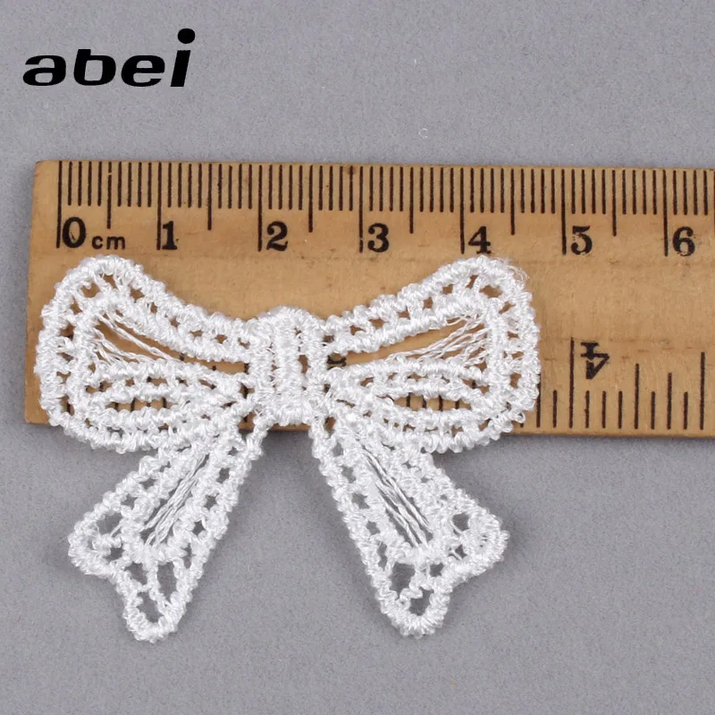 30pcs White Betterfly Lace Applique Bow Trims for Sew Clothing DIY Garments Accessories Guipure Lace Fabric Handmade Craft