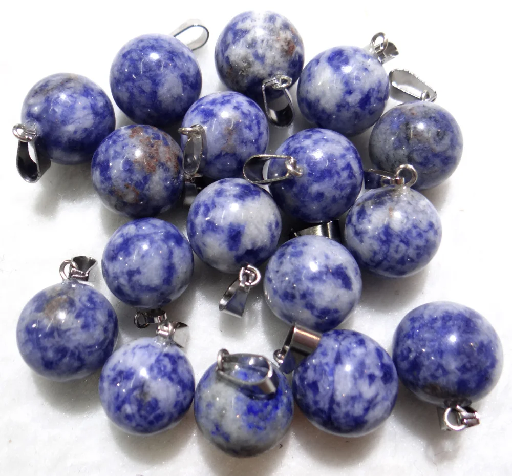 Wholesale Natural Stone Quartz Crystal tiger eye Opalite Unakite Mix Onyx Charms Ball Pendants For Jewelry Making necklace 12PC