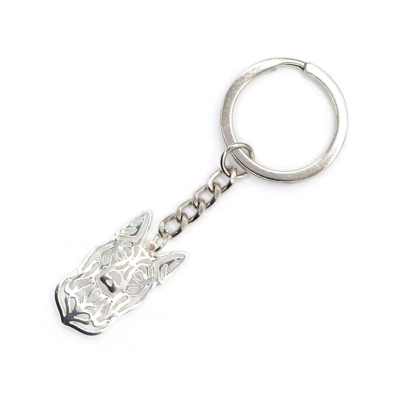 Female Alloy Australian Kelpie Dog Shaped Key Chains