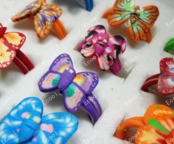 10Pcs Whole Mixed Jewelry Ring Lots Lovely Children Polymer Clay Butterfly Rings LR193