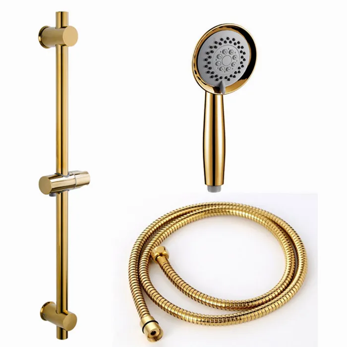 

SUS304 stainless gold metal shower Slide bar with Height Adjustable for bathroom with shower head shower hose sliding bar