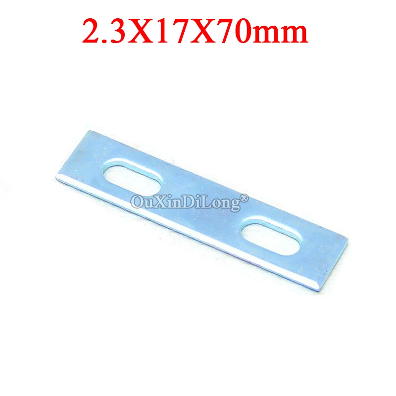 HOT 100PCS Metal Straight Flat Corner Braces 2.3X17X70 Furniture Splicing Fittings Board Frame Shelf Support Brackets Connectors