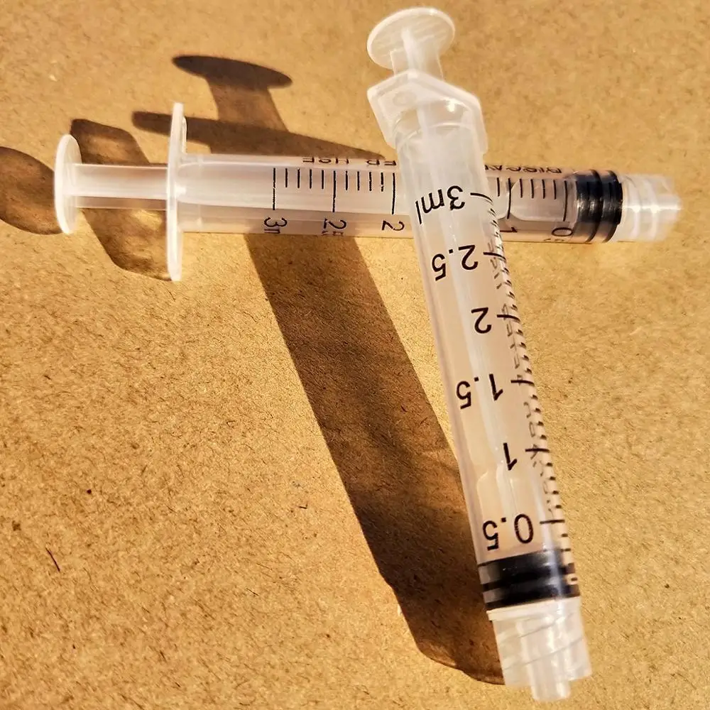 Plastic Syringe 3ml Without Needle injector For Lab and Industrial Dispensing Adhesives Glue , 50pcs