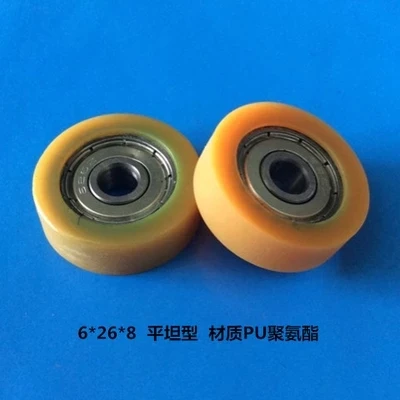 

high quality polyurethane PU coated ball bearings 608zz embedded bearing Total Diamater: 6*26*8mm