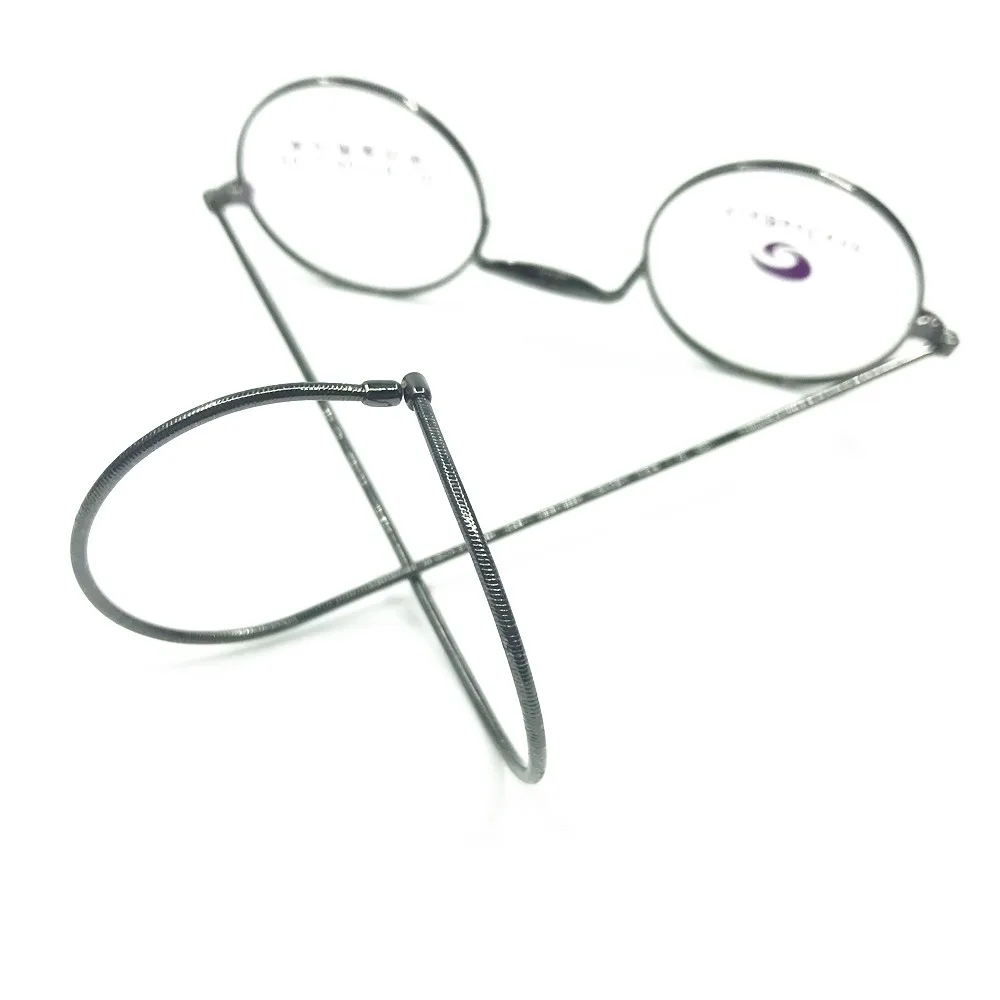 Vintage Round Wire Rim Eyeglass Frames Full Rim Ear Hooks Glasses Metal Eyewear Spectacles Rx able