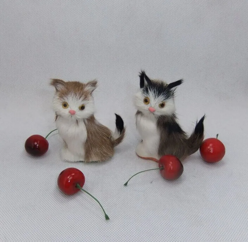 

10 pieces a lot small cute simulaiton cat sitting little creative cat doll gift about 9x7cm