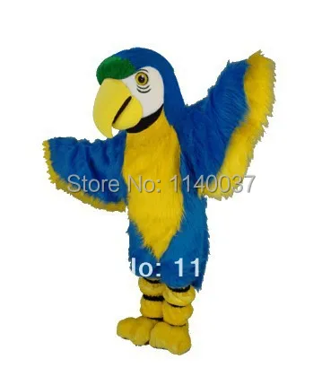 

mascot Long Hair Material Blue Macaw Mascot Adult Size Mascotte Mascota Outfit Suit Party Carnival Cosply Costume