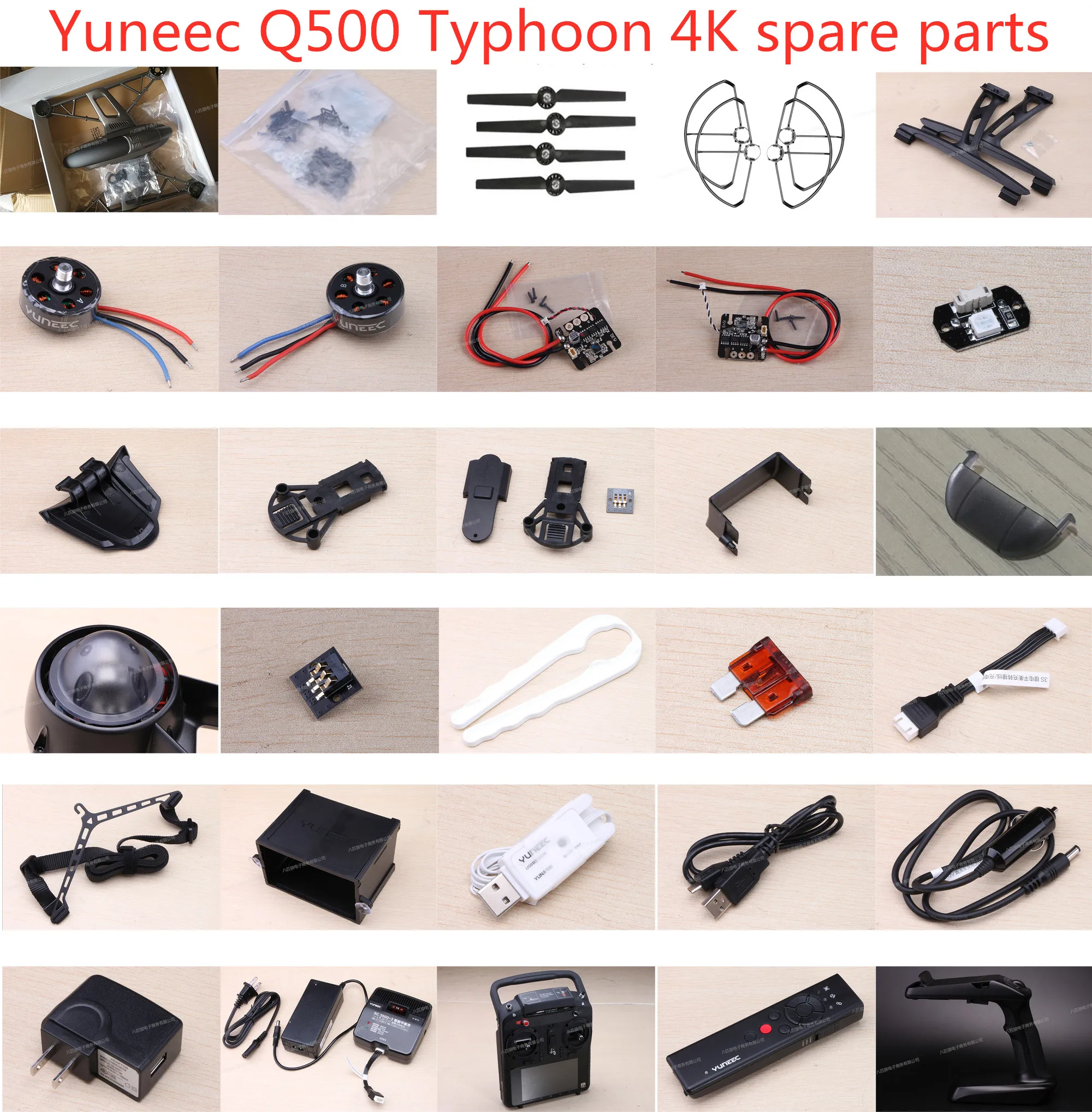 

Yuneec Typhoon Q500 4K RC Quadcopter spare parts body shell motor blade propeller cover ESC chager lampshade Lock Cable etc 1