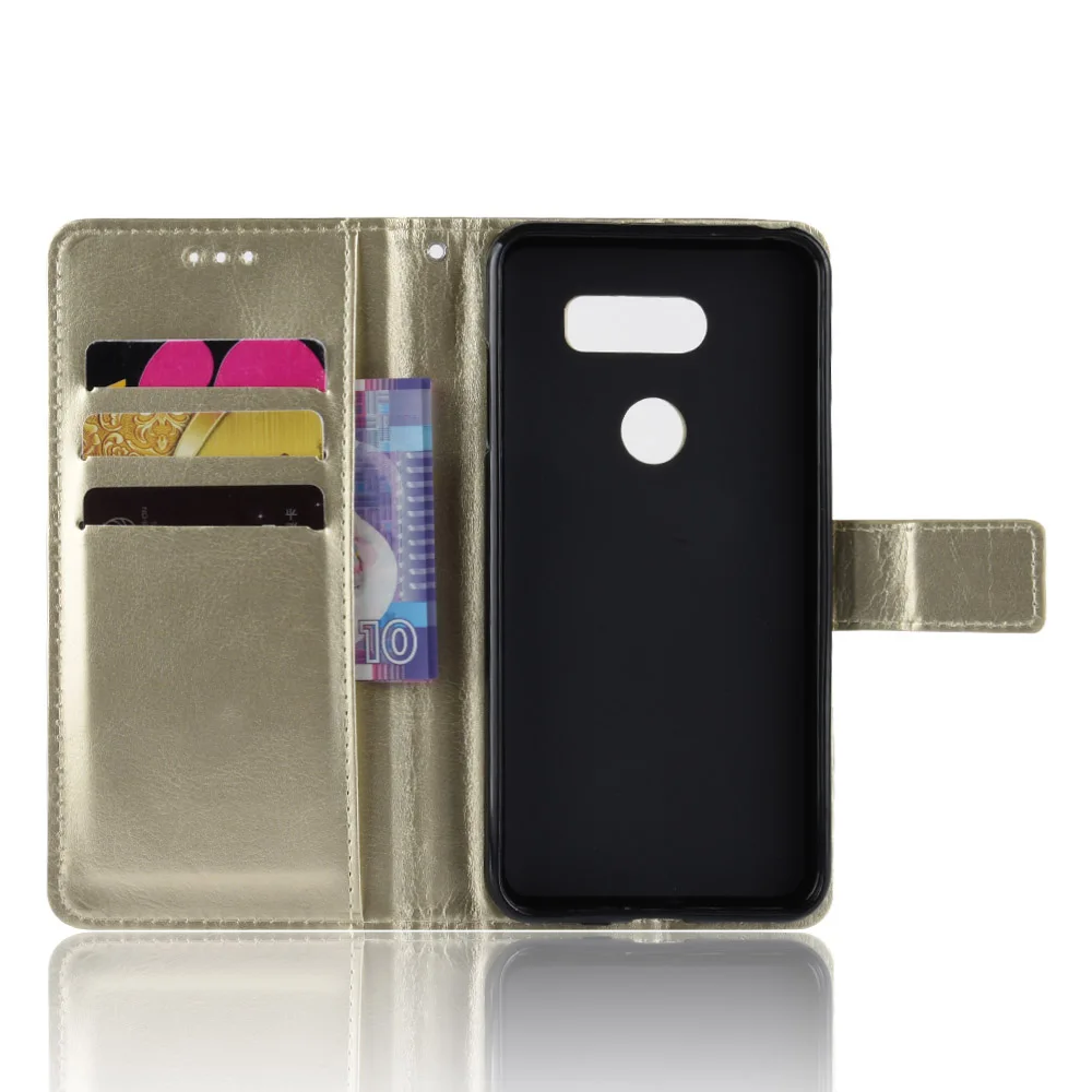 New For LG V35 ThinQ Case LG V30 Wallet Flip Style Glossy PU Leather Protective Phone Cover For LG V30S ThinQ/V35/V30 Back Case