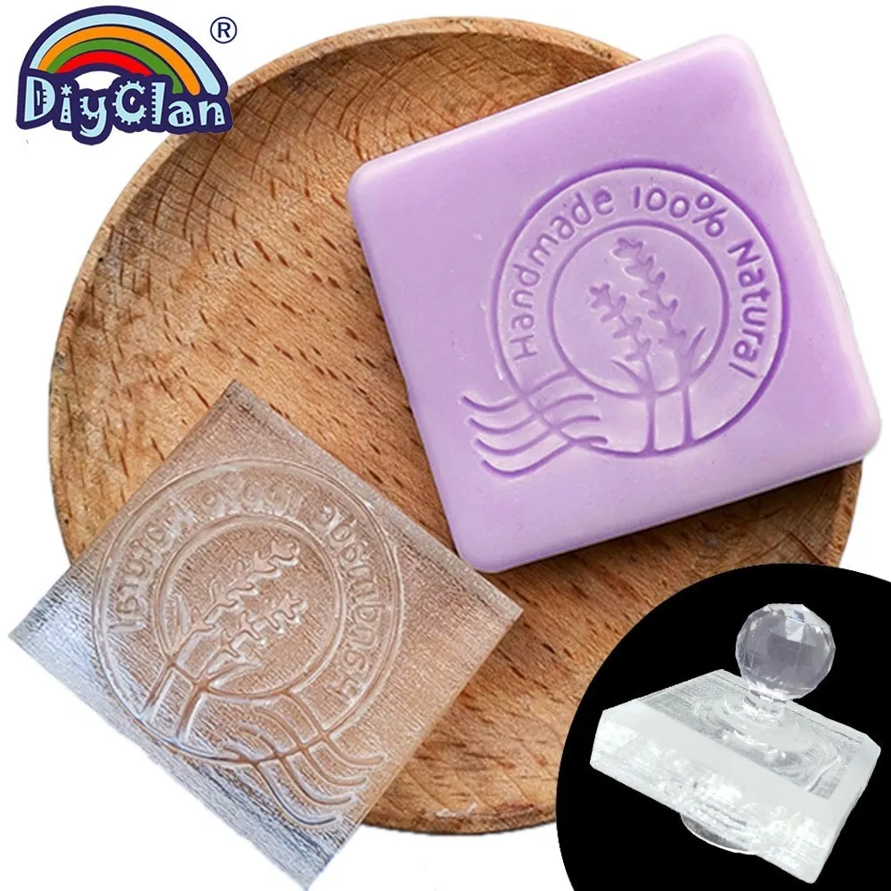 Lavender Acrylic Seal Crystal Transparent Natural Handmade Soap Stamp Handicrafts Chapter Statioery Household Supplies