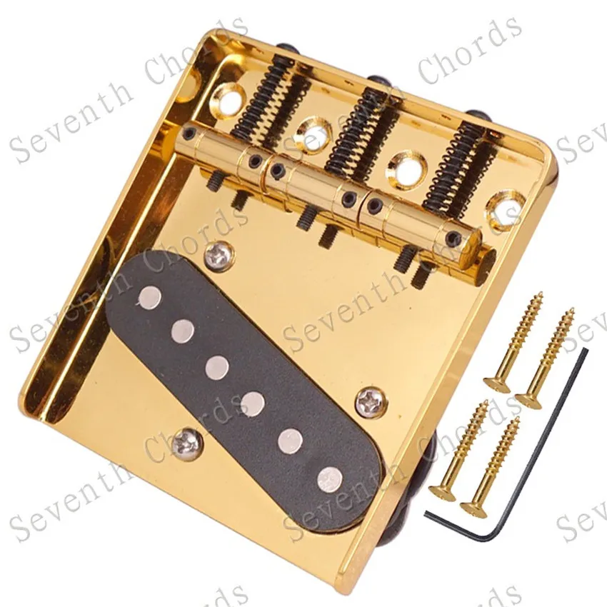 Gold 6 Flach-Sattel E-Gitarren-Tonabnehmer Musikinstrument Zubehörteile 3 Schraubenlöcher – Detail 1