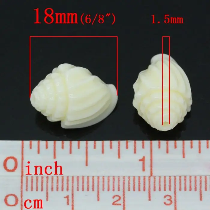 DoreenBeads Created Coral Spacer Beads Sea Snail Beige Color 18x13mm,Hole:Approx 1.5mm,10PCs