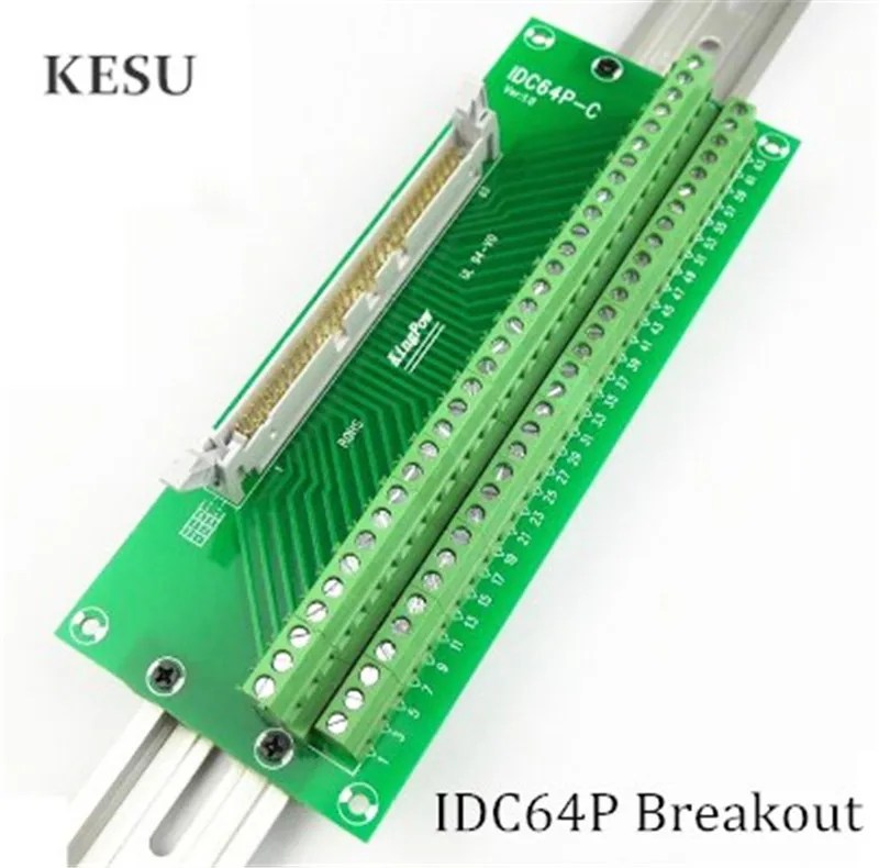 

IDC64P IDC 64Pin Male Terminal Block Breakout PLC Relay Terminals DIN Rail Mounting Adapter Connector