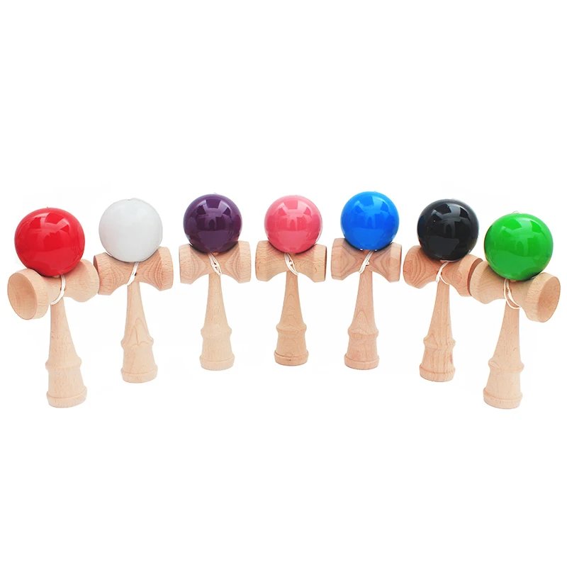 Free Shipping Wooden Toys Outdoor Sports Toy Ball Kendama Ball PU Paint 18.5cm Strings Professional Adult Toys Leisure Sports