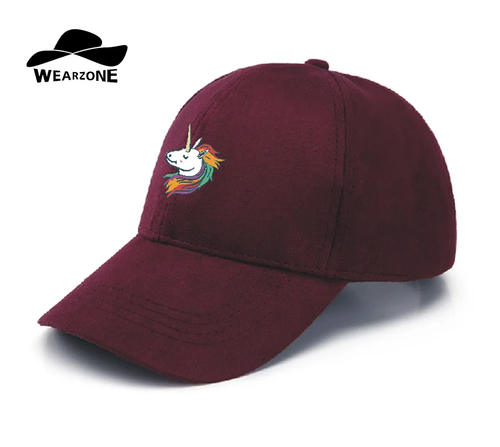 New Unicorn Embroidery Suede Baseball Cap Trucker Winter Autum Gorras Snapback HipHop Casquette Bone Men&Women