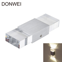 Modern Style 6W COB LED Wall Light Aluminum and Acrylic Double Head Wall Lamp Indoor Decoration Home Lighting AC 85-265V