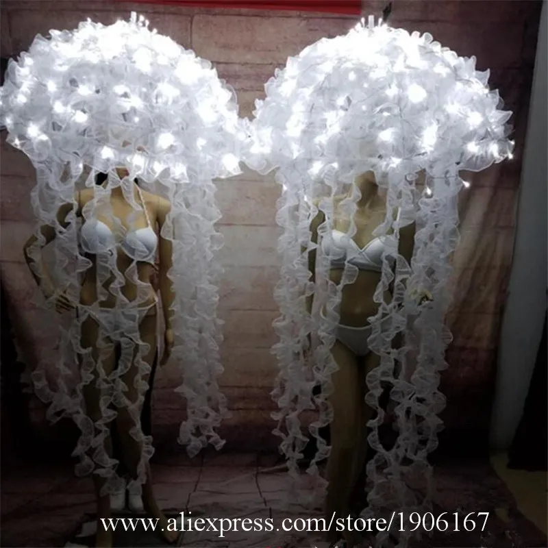 Led Luminous Nightclub Party Ballet Dress Stage Performance Light Up Dance Jellyfish Led Growing Christmas Halloween Led Props