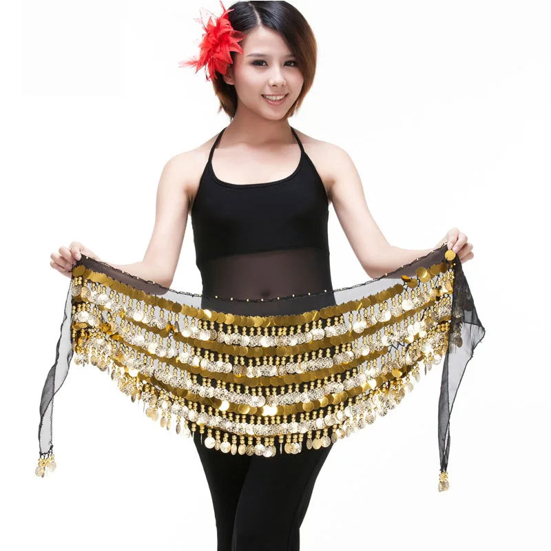 Heavy 5 Layers Coins Belt Belly Dance Costume Hip Scarf Wrap Waist Band India Dancer Multi Color Dancing Belt Hip Scarf