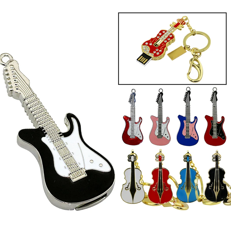 Alat Musik Gitar Usb Flash Memory Stick Storage 4GB 8GB 16GB 32GB 64GB Usb Flash Drive Disk Berlian Gitar Pen Drive